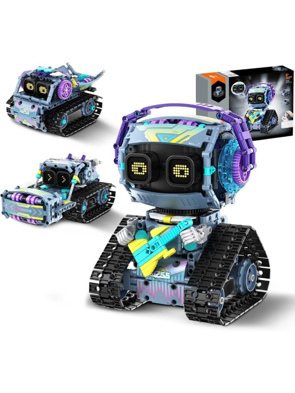 3-in-1 STEM Robot Building Kit for Kids 8-12, Remote & App-Controlled, 433